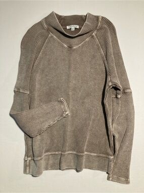 NorthStyle Women’s Taupe Waffle Knit Pullover Size M